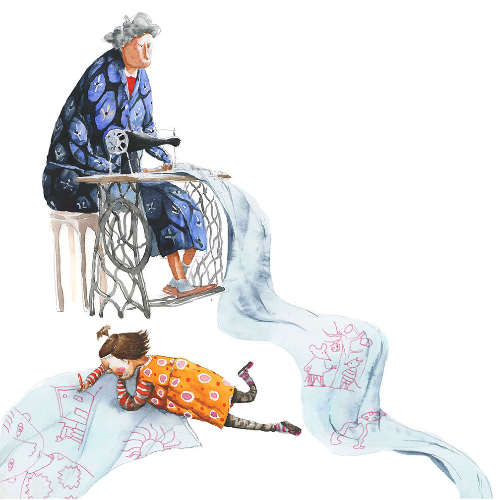 Illustration by Irina Dobrescu for 'The Poker-Playing Wolf/ Lupul jucător de poker'