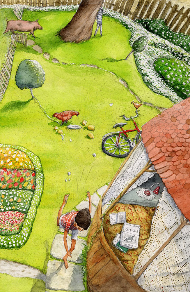 Reading in the Countryside, Illustration by Irina Dobrescu for the book 'What’s the deal with reading?/ Care-i faza cu cititul?'