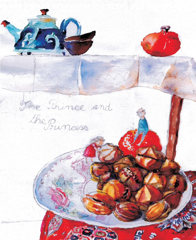 Cookies on a plate, Illustration by Irina Dobrescu for The Prince and The Princess